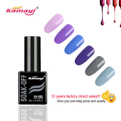 Kamaの最もよい価格12MLの商標はゲルのマニキュアのびんのゲルの釘のキットの紫外線ランプを離れて紫外線72のキャンデー純粋な色浸る